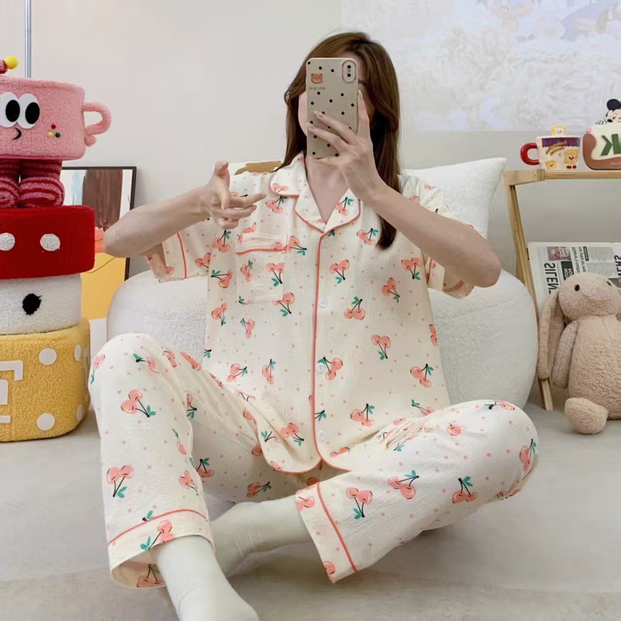 ست بلوز شلوار نخ موسلین کد b110