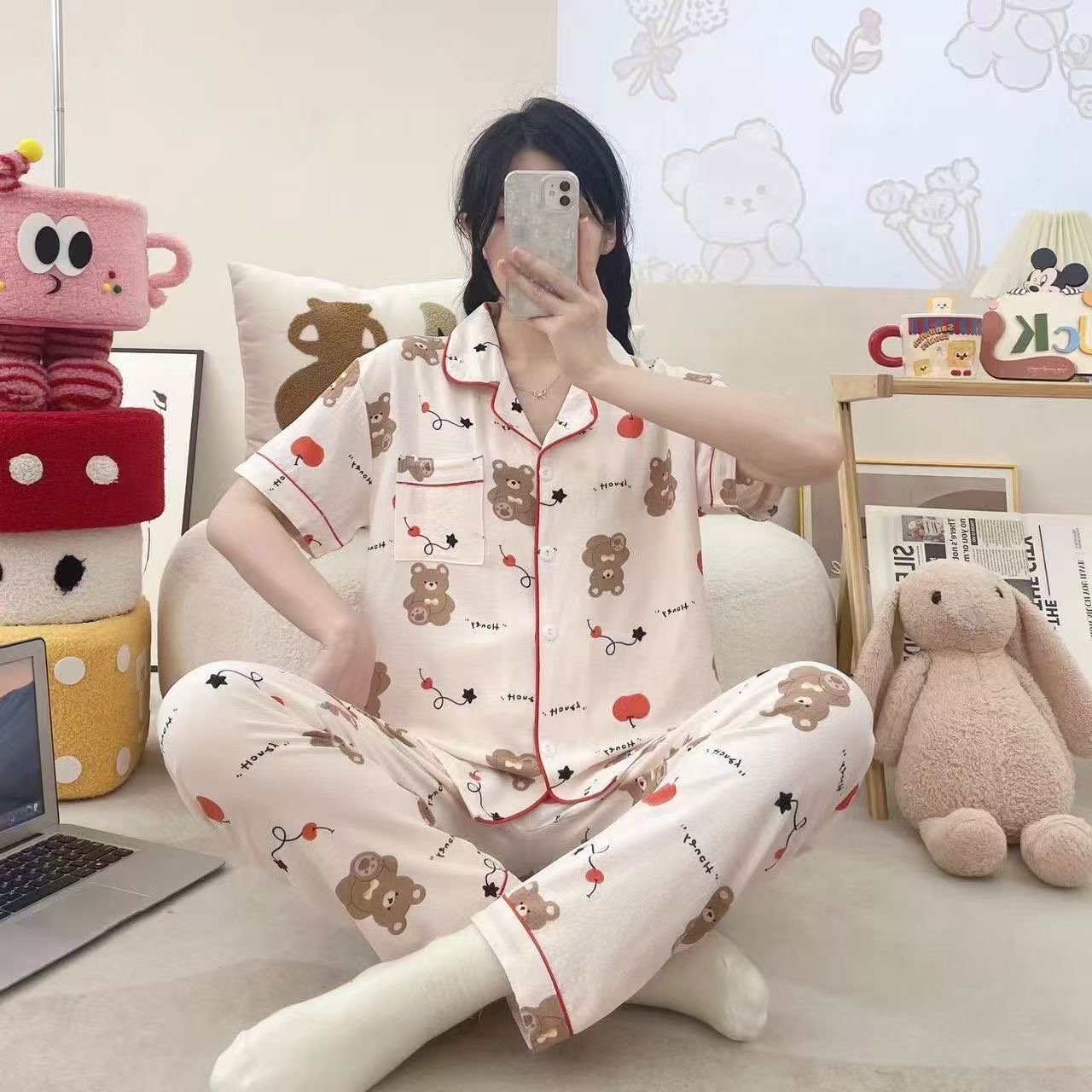 ست بلوز شلوار نخ موسلین کد b113