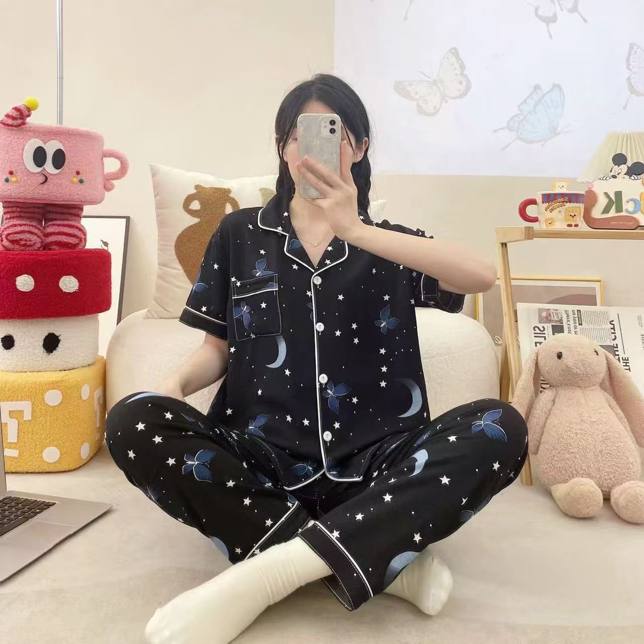 ست بلوز شلوار نخ موسلین کد b118